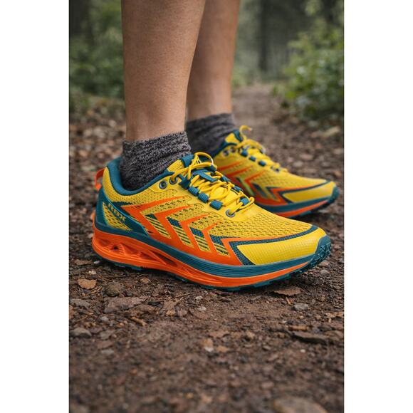 RBX Trail Running Shoes Men’s 8.5 New with Tags Yellow Teal Orange - Picture 2 of 11